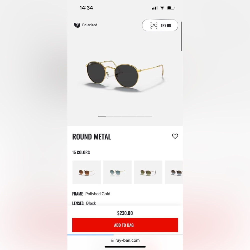 The Ray-Ban ® Round Metal sunglasses